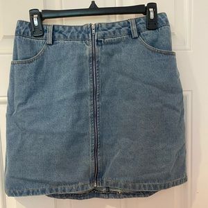 Red dress boutique zipper denim skirt.